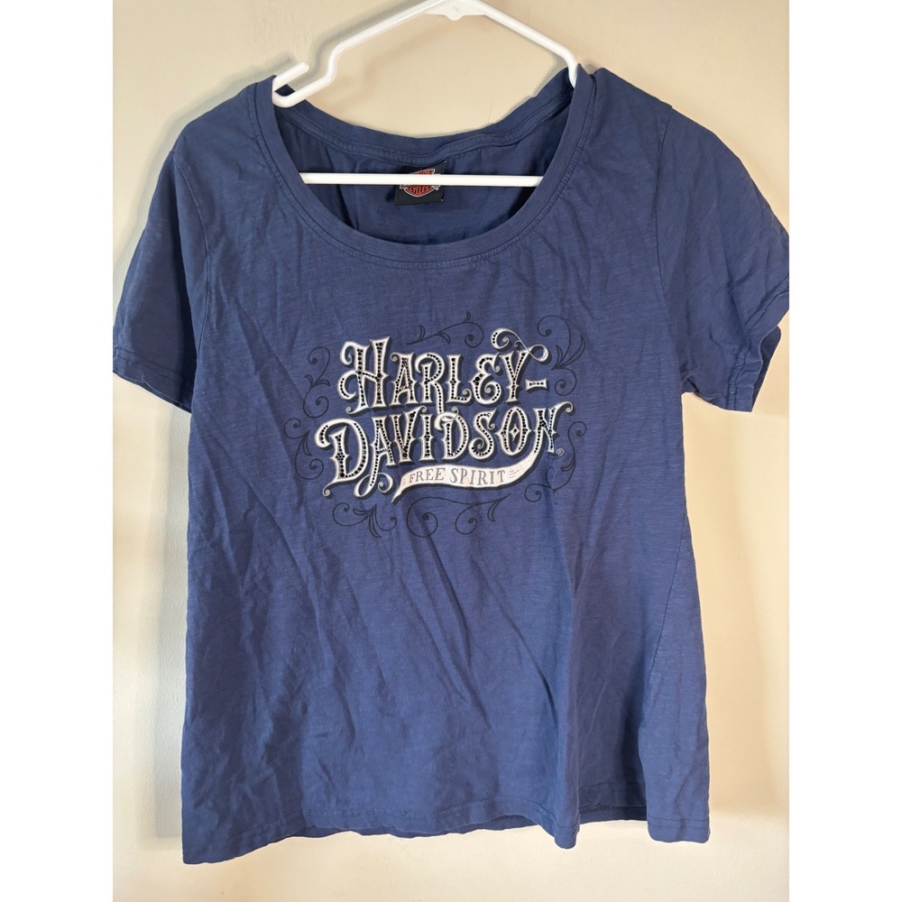 Harley-Davidson Free Spirit Cherokee NC Graphic Tee Blue XL - Picture 2 of 7